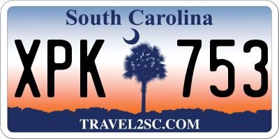 SC license plate XPK753