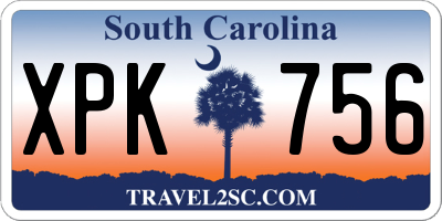 SC license plate XPK756