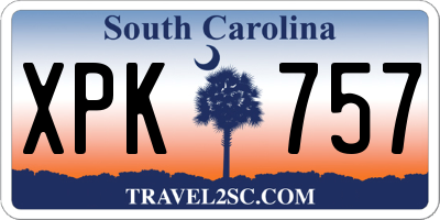 SC license plate XPK757