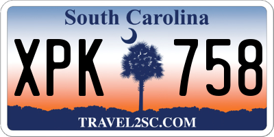 SC license plate XPK758