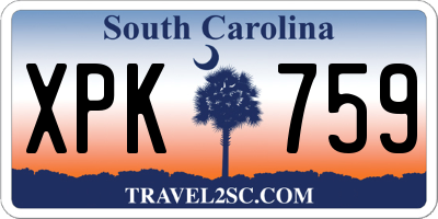 SC license plate XPK759