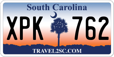 SC license plate XPK762