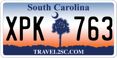 SC license plate XPK763