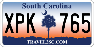 SC license plate XPK765