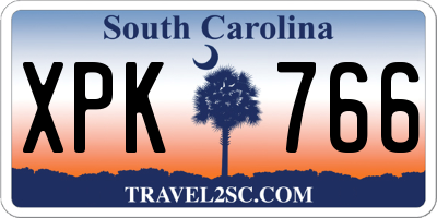 SC license plate XPK766
