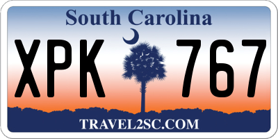 SC license plate XPK767