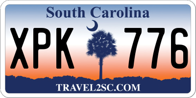 SC license plate XPK776