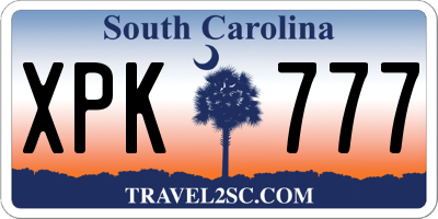 SC license plate XPK777