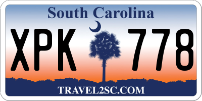 SC license plate XPK778