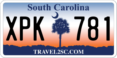 SC license plate XPK781