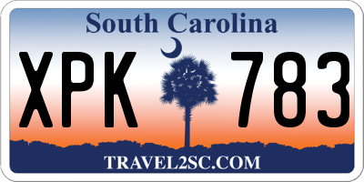 SC license plate XPK783