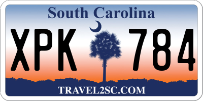 SC license plate XPK784