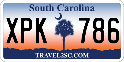 SC license plate XPK786