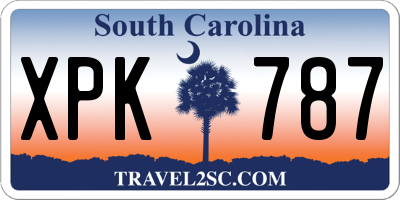 SC license plate XPK787
