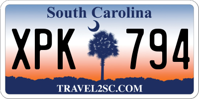 SC license plate XPK794