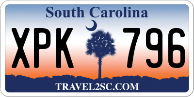 SC license plate XPK796