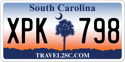 SC license plate XPK798