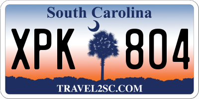 SC license plate XPK804