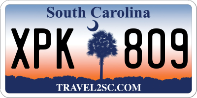 SC license plate XPK809
