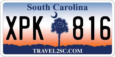 SC license plate XPK816