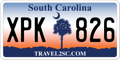 SC license plate XPK826