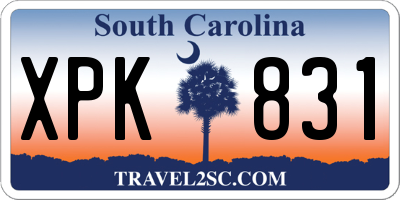 SC license plate XPK831