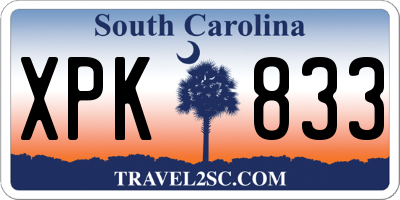 SC license plate XPK833