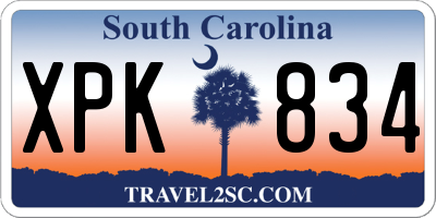 SC license plate XPK834