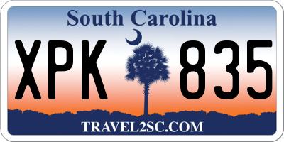 SC license plate XPK835