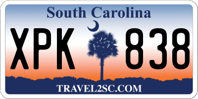 SC license plate XPK838