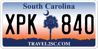 SC license plate XPK840