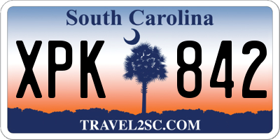 SC license plate XPK842