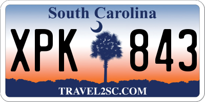 SC license plate XPK843