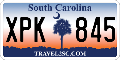 SC license plate XPK845