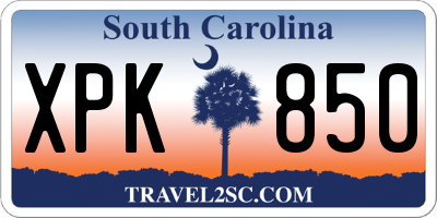 SC license plate XPK850