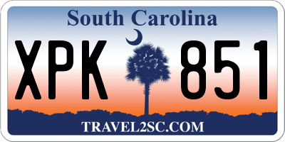 SC license plate XPK851