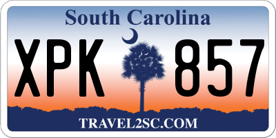 SC license plate XPK857