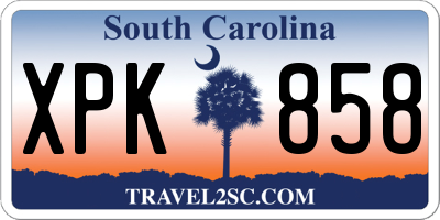 SC license plate XPK858