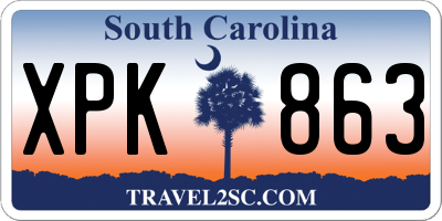 SC license plate XPK863