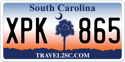 SC license plate XPK865