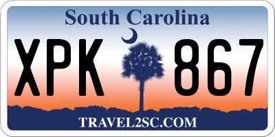 SC license plate XPK867
