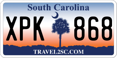 SC license plate XPK868
