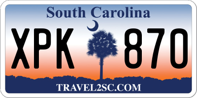SC license plate XPK870