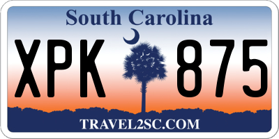 SC license plate XPK875