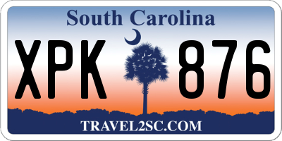 SC license plate XPK876