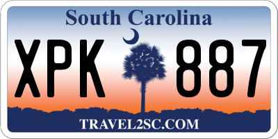 SC license plate XPK887