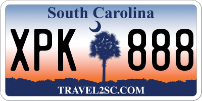 SC license plate XPK888