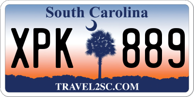 SC license plate XPK889