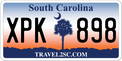 SC license plate XPK898