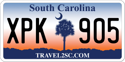 SC license plate XPK905